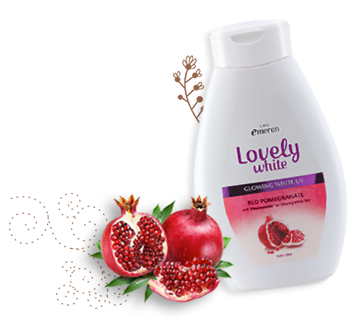 Glowing White UV : Red Pomegranate